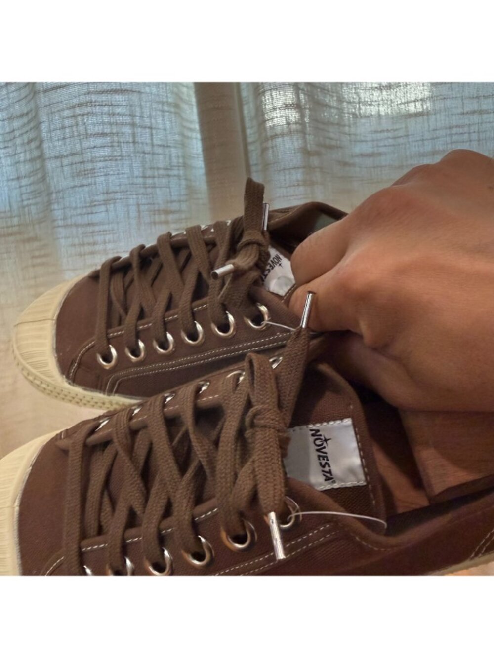 Novesta Star Master Contrast Stitch Sneakers in Brown/Beige Size 42 - Picture 5 of 11